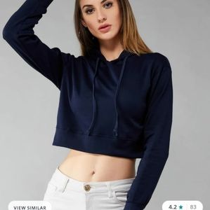 WESTSIDES Cropped Velvet Hoodie